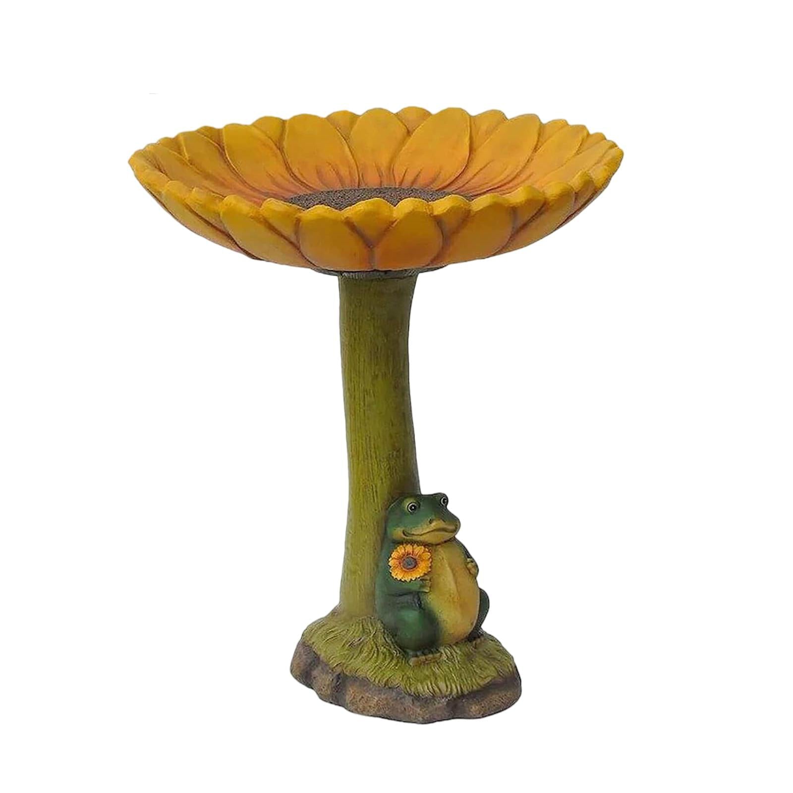 1pc Outdoor Garden Bird Bath Statue que Decor Birdfeeder Birdbath Cartoon frog