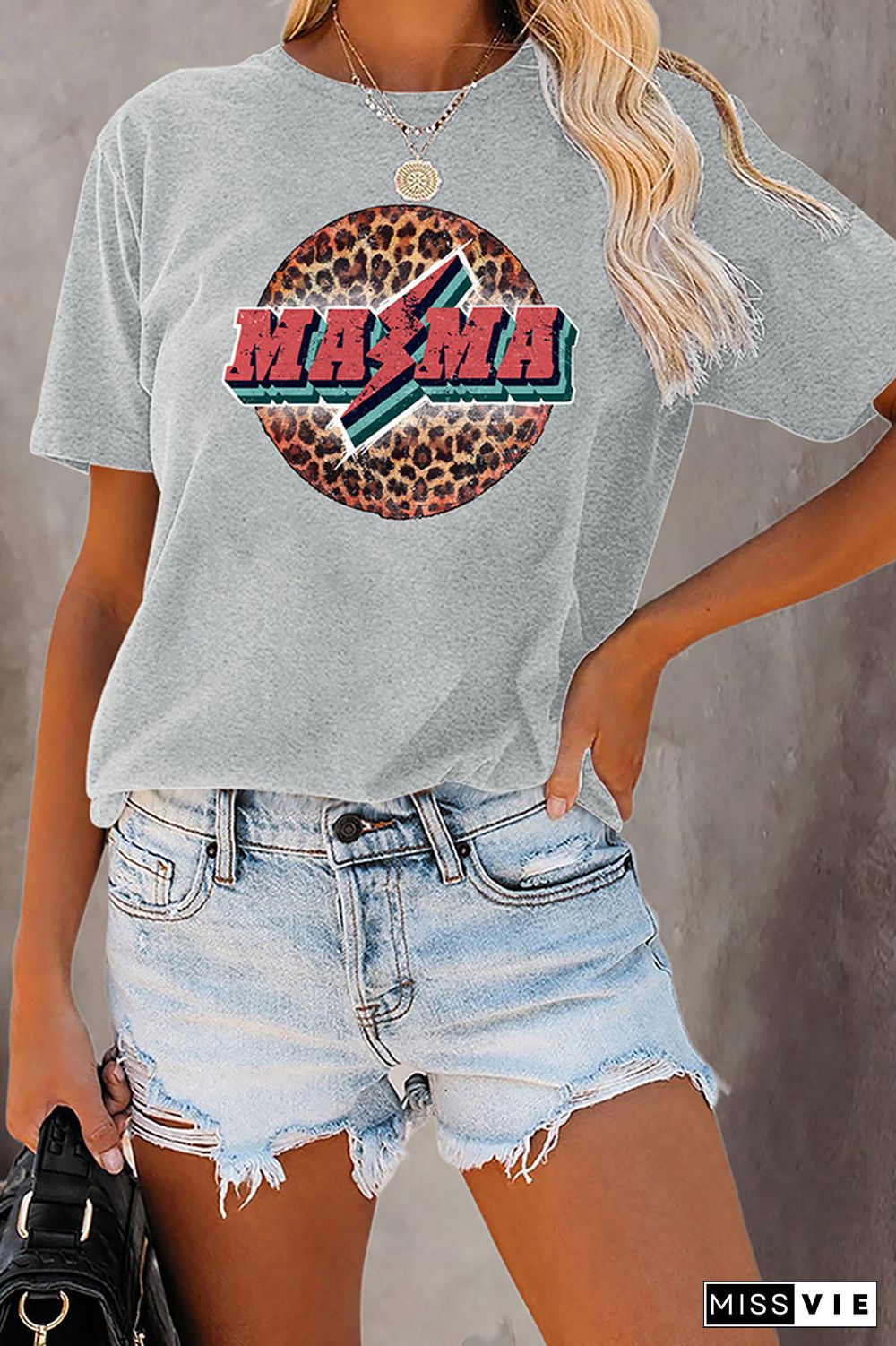 Retro Mama Leopard Graphic Tee