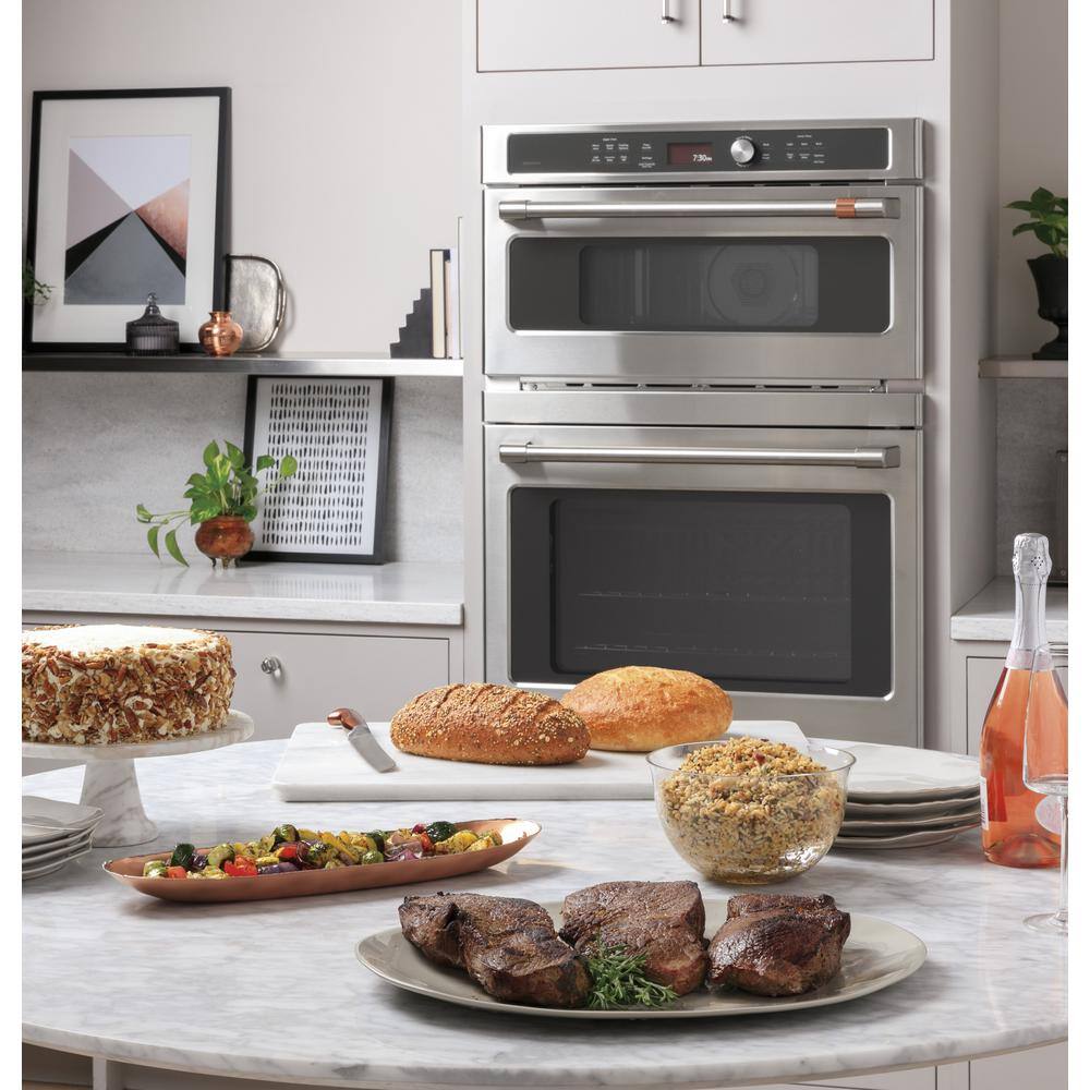 Cafe 30 in. Double Electric Wall Oven With Convection and Advantium in Stainless Steel CTC912P2NS1