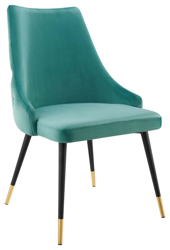 Adorn Tufted Performance Velvet Dining Side Chair   Midcentury   Dining Chairs   by Homesquare  Houzz