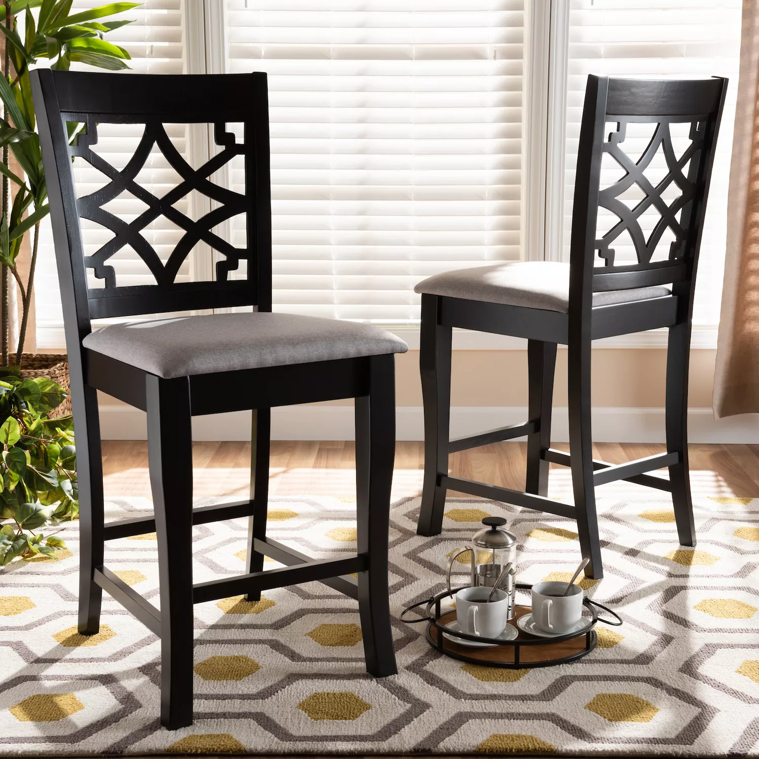 Baxton Studio Nisa Counter Stool 2-piece Set