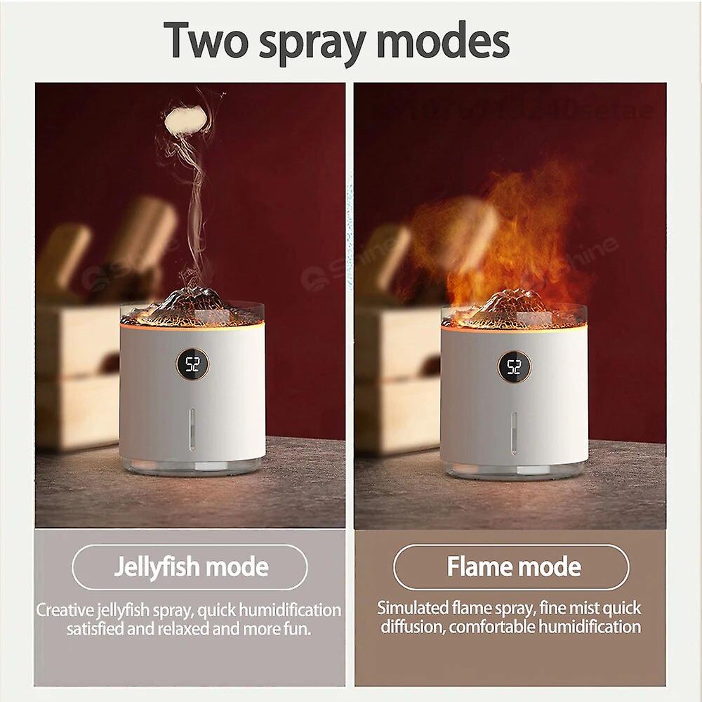 New Rechargeable Volcanic Flame Aroma Diffuser Humidifier Aroma Essential Oil Diffuser H2o Humidifier With Led Display Screen