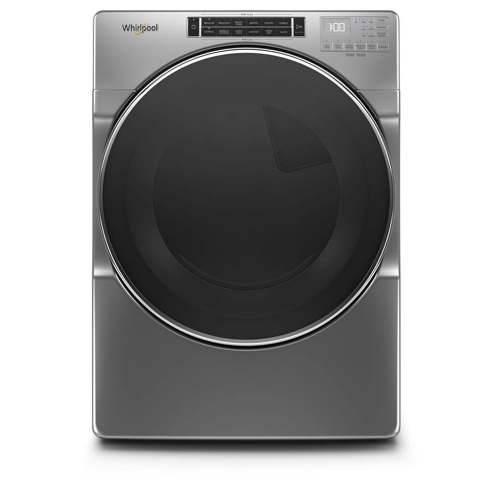 Whirlpool 7.4 cu. ft. 240-Volt Chrome Shadow Stackable Electric Dryer with Steam and Intuitive Touch Controls ENERGY STAR WED8620HC