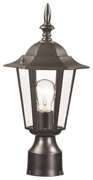 Boston Harbor AL8044 BK Light Post Lantern Med  Black   Traditional   Post Lights   by Life and Home  Houzz