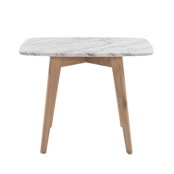 Carson Carrington Tangalund Rectangular Italian Carrara Marble Table - 21.5