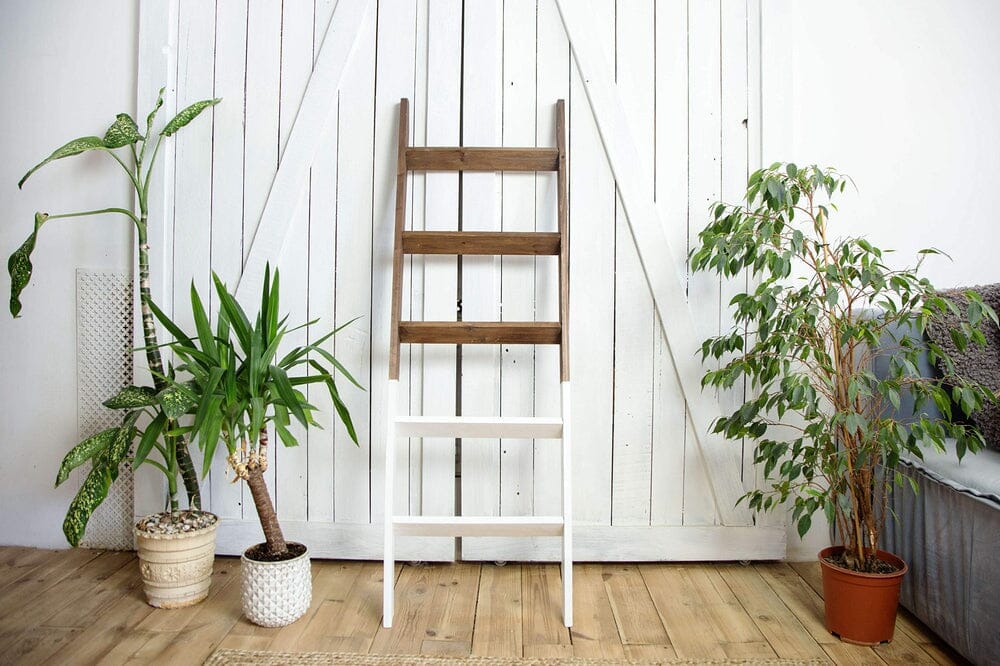 Blanket Ladder 5 Ft  Wood Rustic Ladder Shelf  Ladder Shelf For Quilt