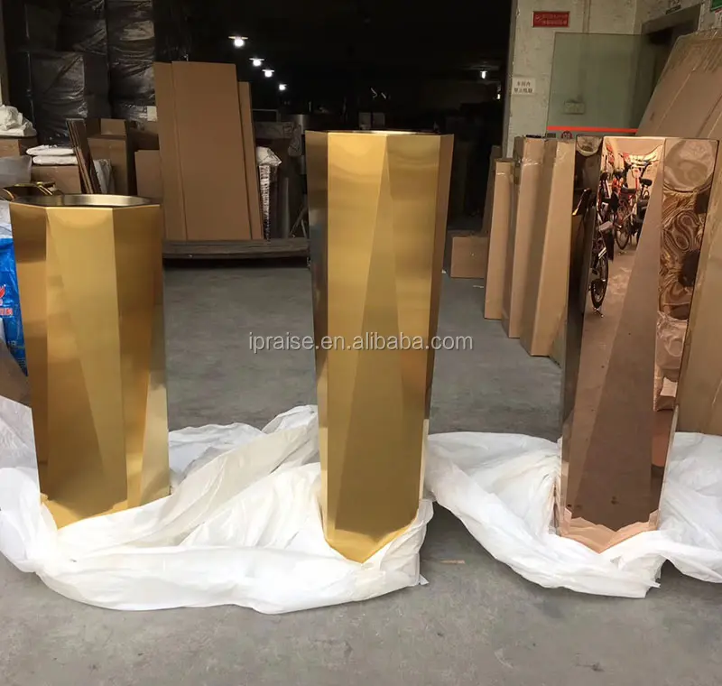 Outdoor garden supplies giant floor vase / gold decorative indoor flower pots / planters for entrance