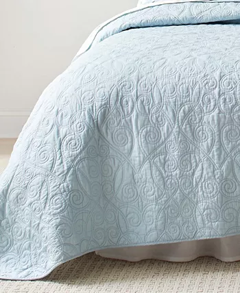 Laura Ashley Felicity Cotton Reversible 2 Piece Quilt Set， Twin