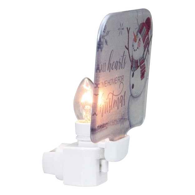 White All Hearts Come Home For Christmas Glass Night Light