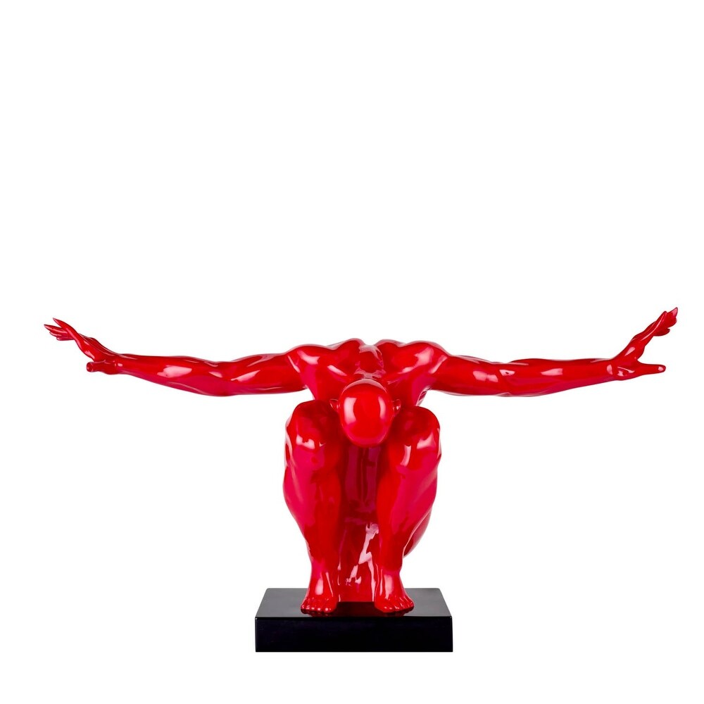 Finesse Decor Saluting Men  Resin Sculpture  Large Size