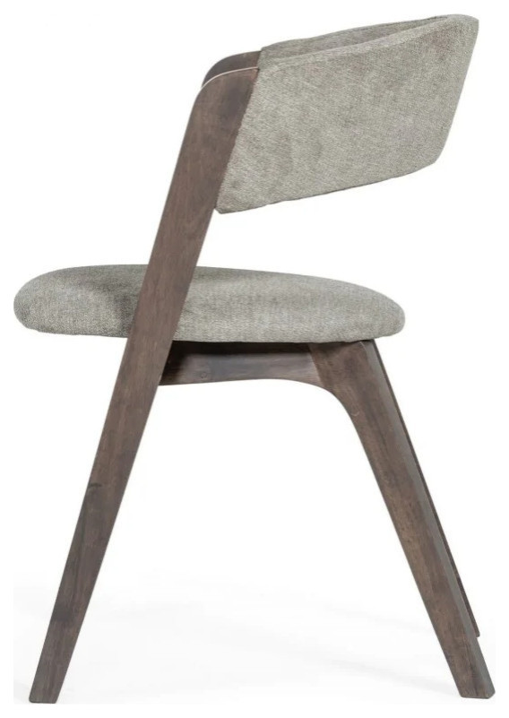 Cassi Modern Gray and Dark Wenge Dining Chair  Set of 2   Midcentury   Dining Chairs   by V.S.D Furniture  Houzz