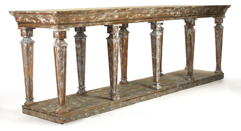 Colin Console  Distressed Umber Brown   French Country   Console Tables   by HedgeApple  Houzz