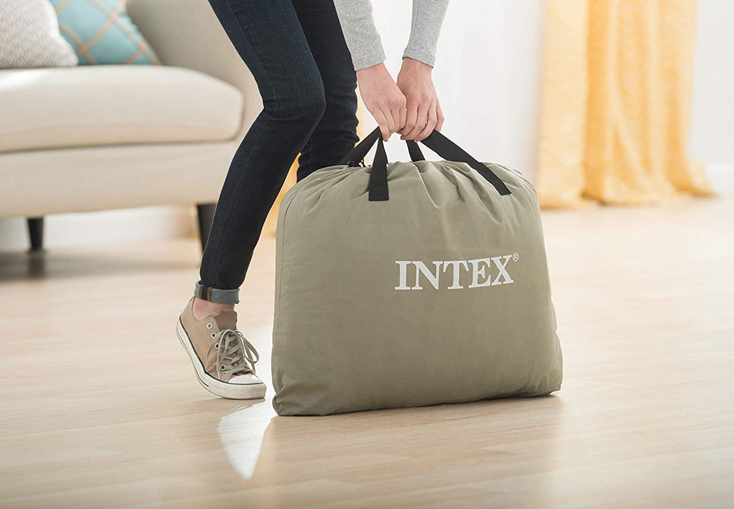 Intex Dura-Beam Series Pillow Rest Raised Air Mattress with Internal Pump