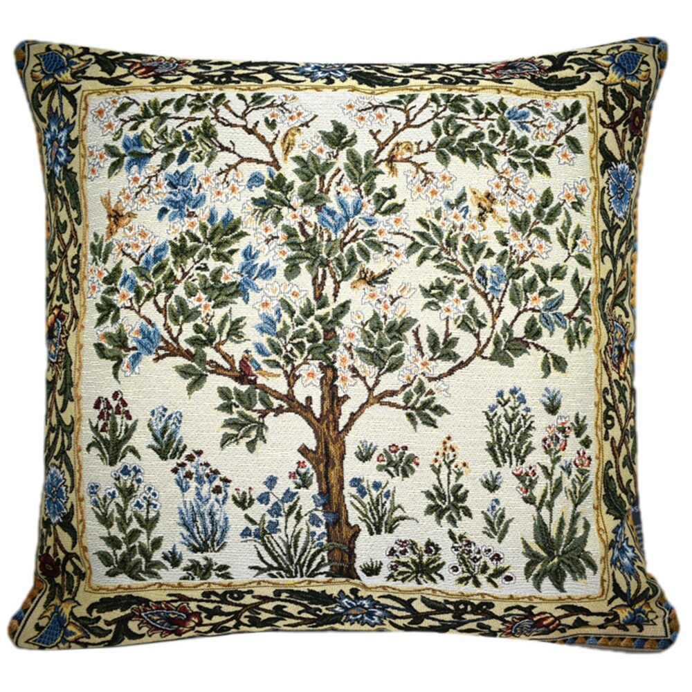 The Blooming Apple by William Morris Tapestry Throw Pillow