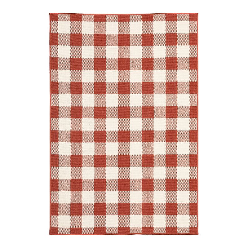 StyleHaven Mainland Gingham Plaid Indoor Outdoor Rug