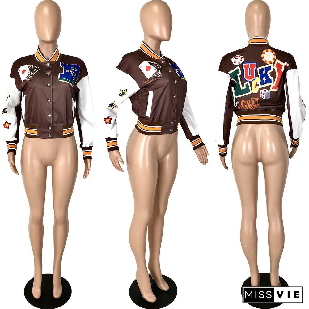 Casual Threaded Baseball Jersey Jacket