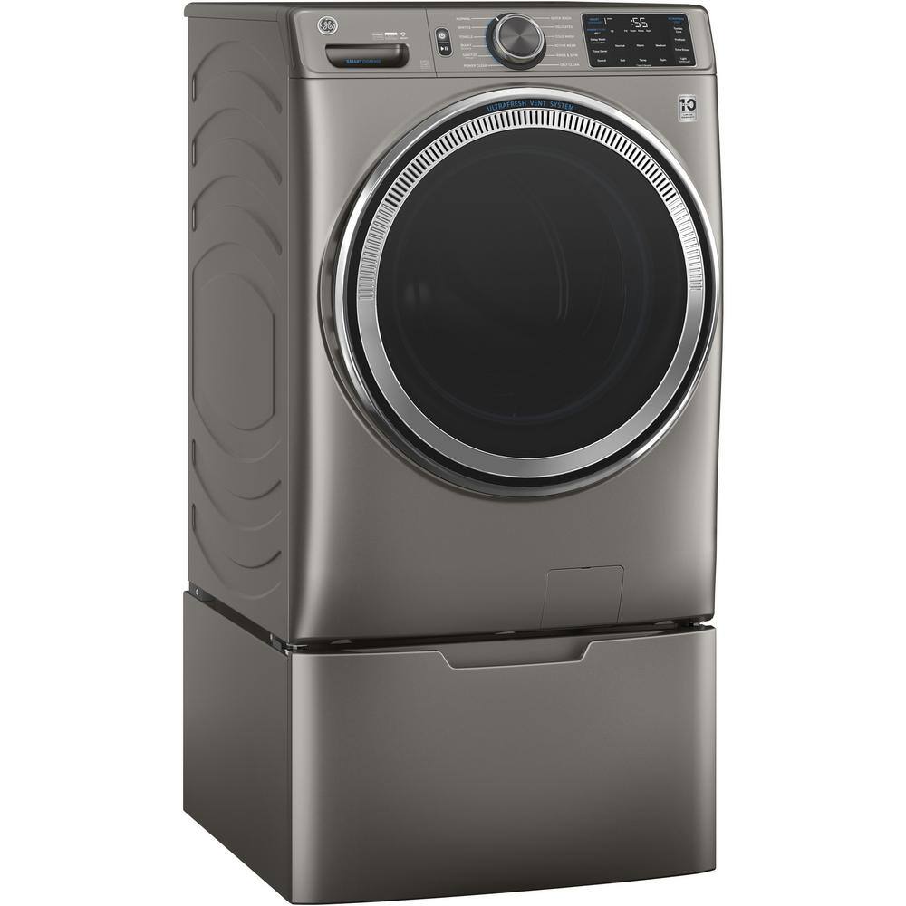 GE 4.8 cu. ft. Smart Satin Nickel Front Load Washer with OdorBlock UltraFresh Vent System with Sanitize and Allergen GFW650SPNSN