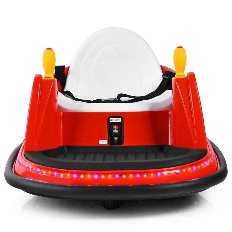 6V Kids Ride On Bumper Car 360-Degree Spin Race Toy with Dual Joysticks, Flashing LED Light, Remote Control