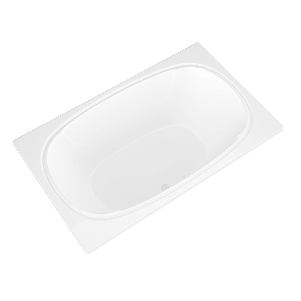 Universal Tubs Peridot 6.5 ft. Acrylic Center Drain Rectangular Drop-in Non-Whirlpool Bathtub in White HD4878CS