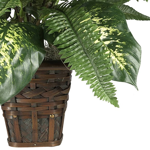 X 26 quot Artificial Zebra Plant With Wicker Pot Nearly Natural