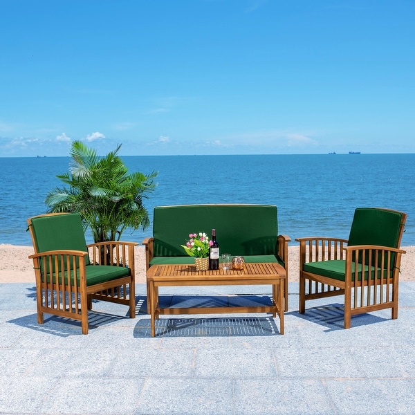 SAFAVIEH Outdoor Rocklin 4piece Conversation Patio Set