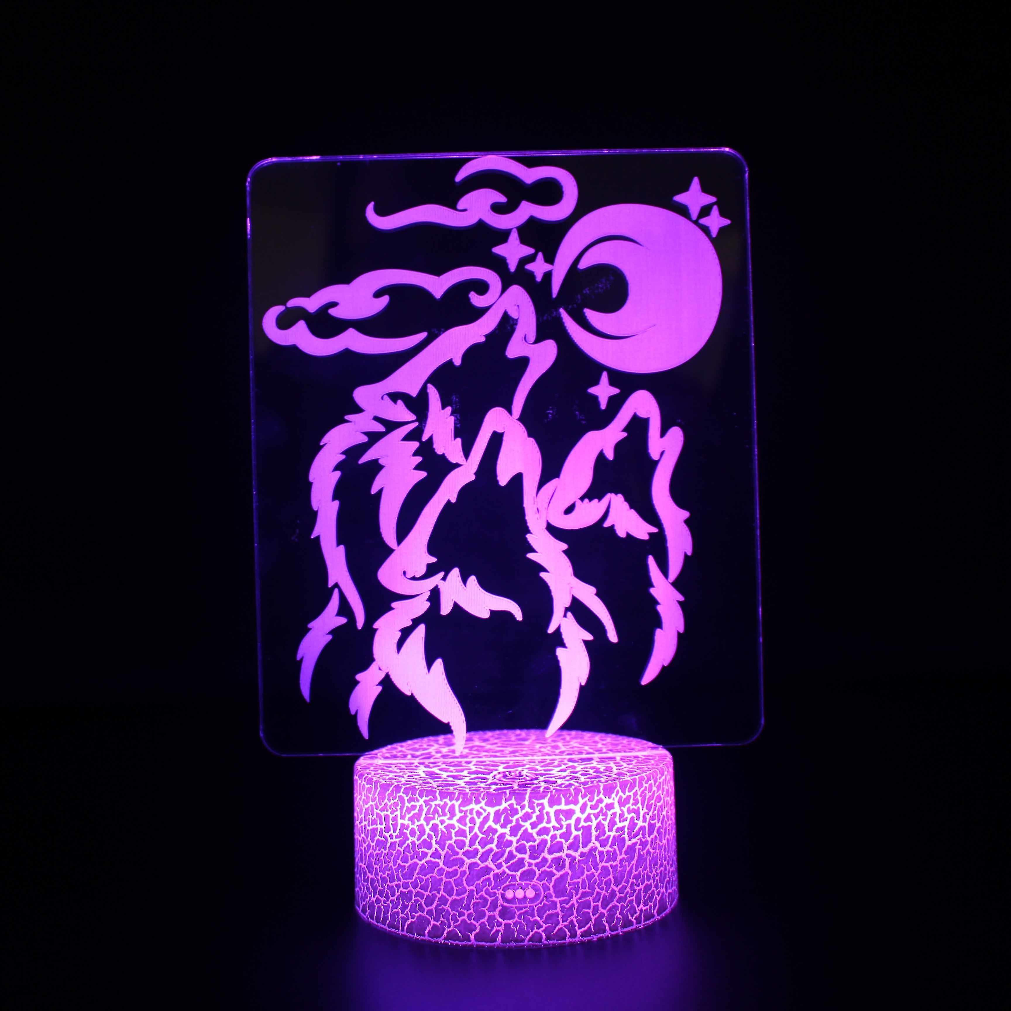 3d Optical Illusion Lamps 7 Colors Touch Change Switch Night Light Art Deco Make A Romantic Ambience In The Bedroom Kids Room Living Room-animal#478