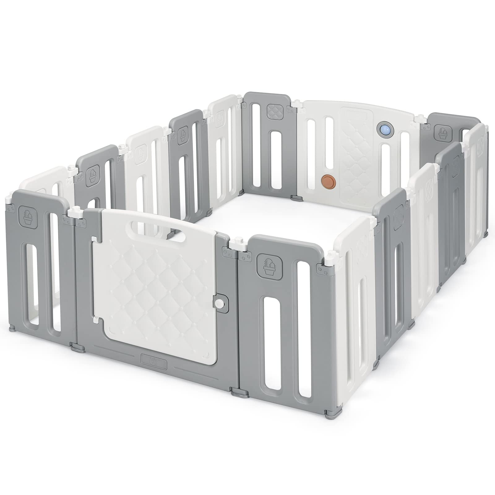 Costzon Baby Playpen, Foldable Activity Play Center with Safety Gate