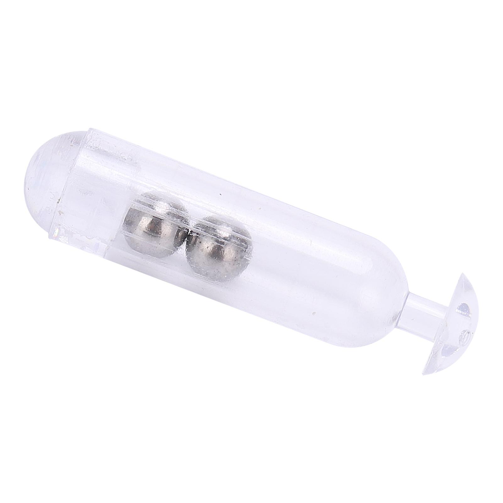 50pcs 21mm Plastic Rattles Shake Fishing Lure Bait Insert Tube Rattles For Soft Fishtransparent White