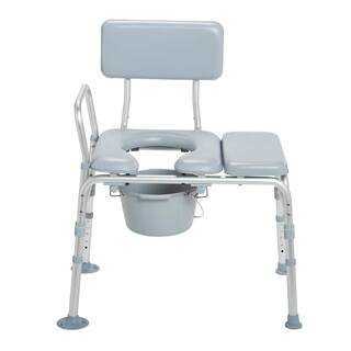 Drive Medical Padded Seat Transfer Bench with Commode Opening 12005kdc-1