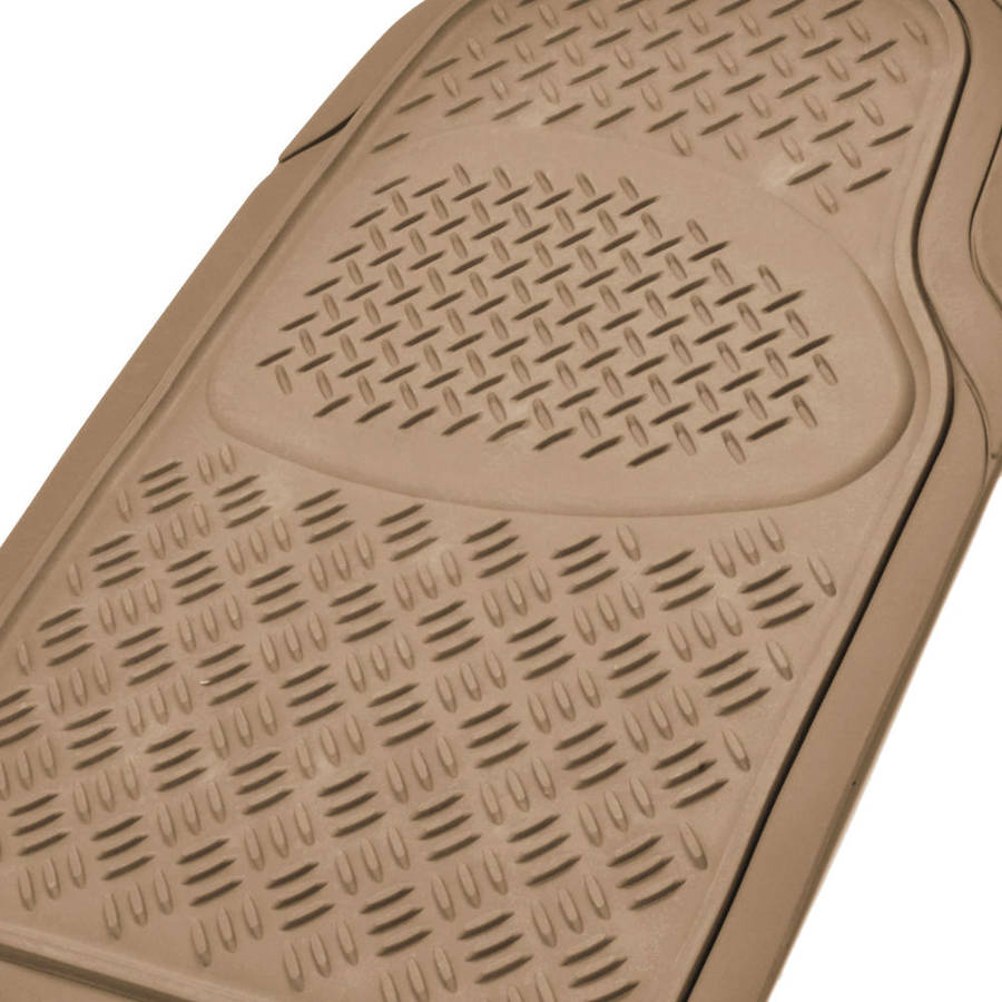 BDK Diamond All-Weather Rubber Floor Mats for Car， SUV， Van and Truck， Trimmable， Heavy Duty