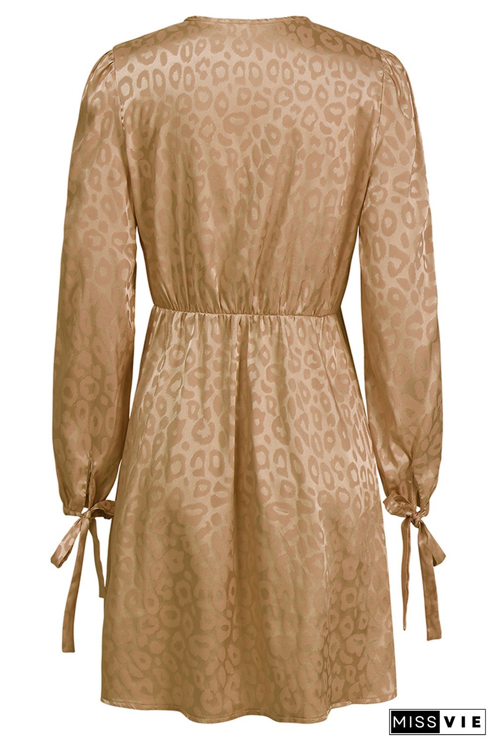 Leopard Print Deep V Neck Dress Wholesale