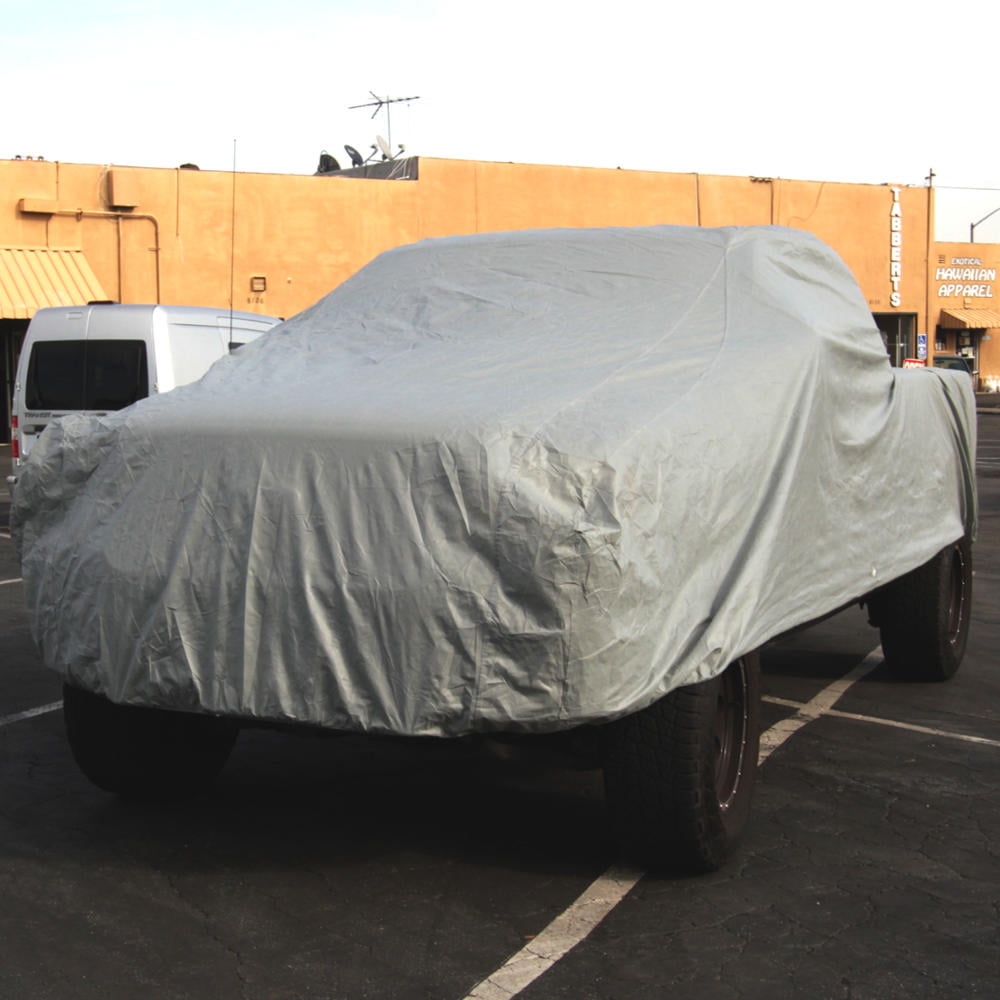 BDK Motor Trend Four Season Waterproof Outdoor Truck Cover for Heavy Duty Use - 4 Layers Snow， Water， Sun ， UV Protection