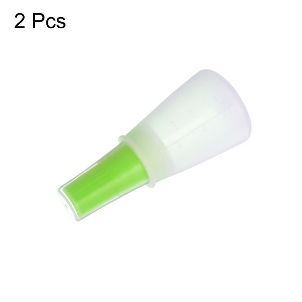 2pcs Silicone Pressing Bottle Oil Brush with Cap for BBQ Cooking Baking， Green