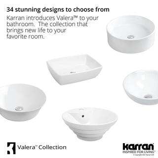 Karran Valera 24 in. Vitreous China Vessel Bathroom Sink in White VC-506-WH