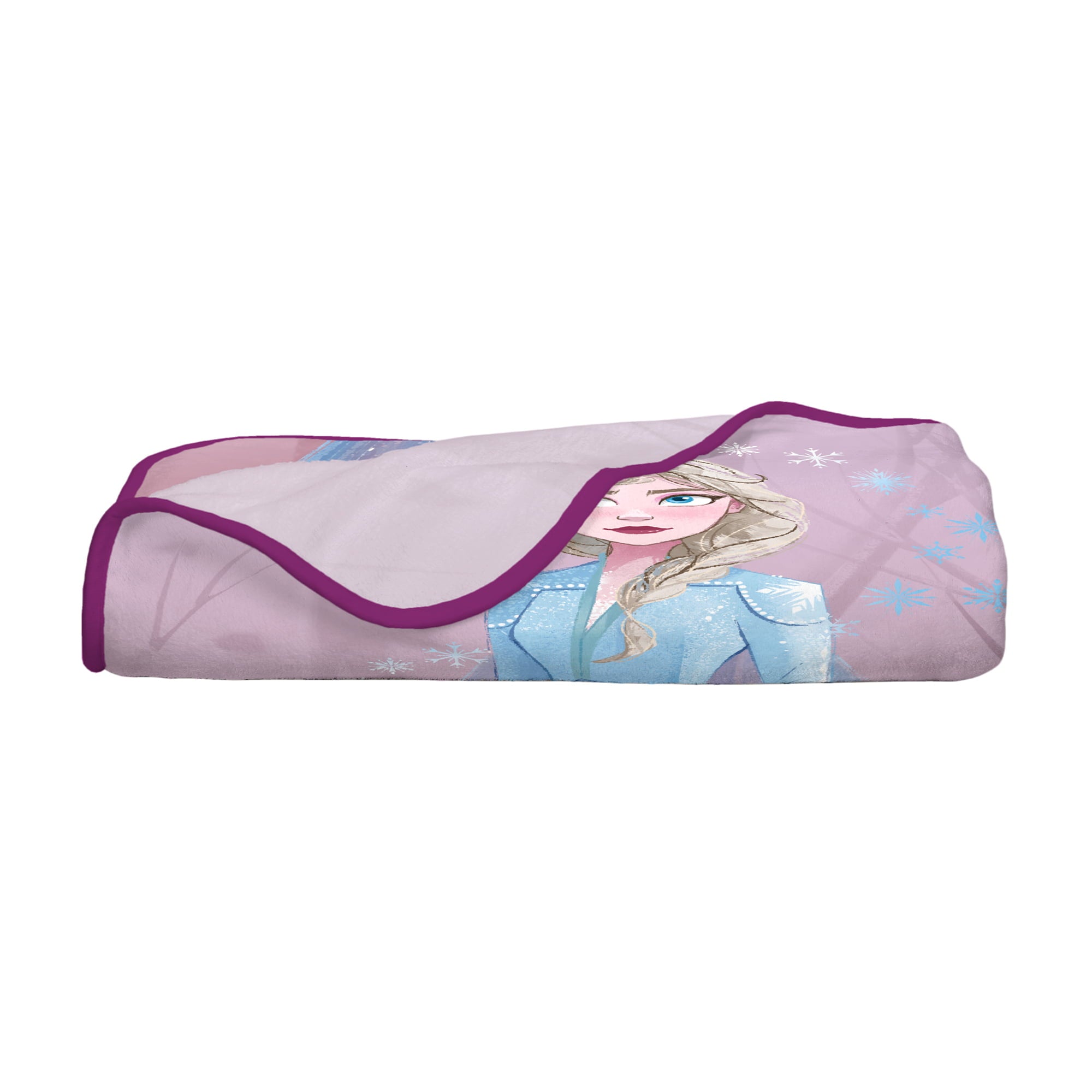 Disney Frozen Kids Fleece Twin/Full Blanket， 62 x 90， Purple