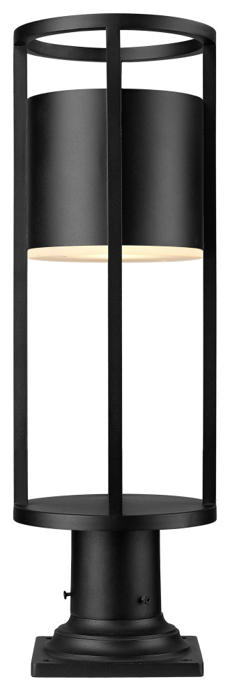 Luca 1 Light Outdoor Pier Mounted Fixture Lighting  Black   Transitional   Deck Lighting   by Ownax  Houzz