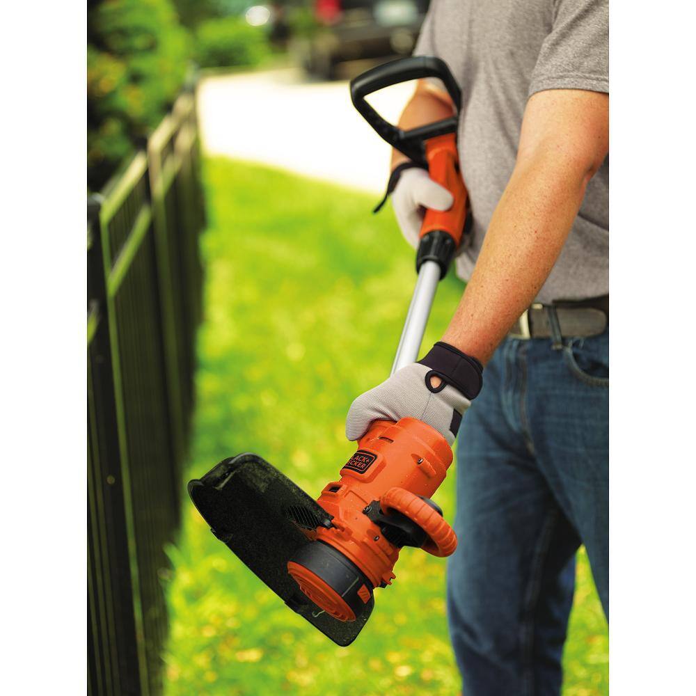 BLACK+DECKER 14 in. 6.5 AMP Corded Electric Single Line 2-in-1 String Trimmer  Lawn Edger with Automatic Feed and POWERDRIVE GH900