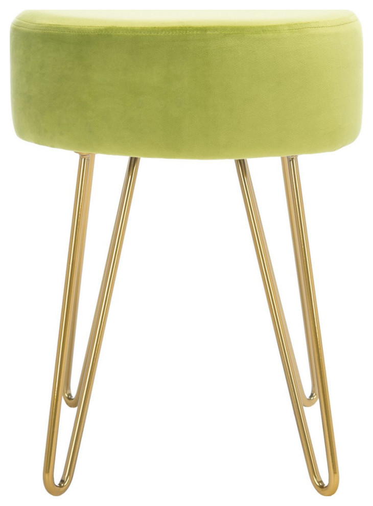 Bree Round Ottoman Pear/Gold   Midcentury   Footstools And Ottomans   by V.S.D Furniture  Houzz