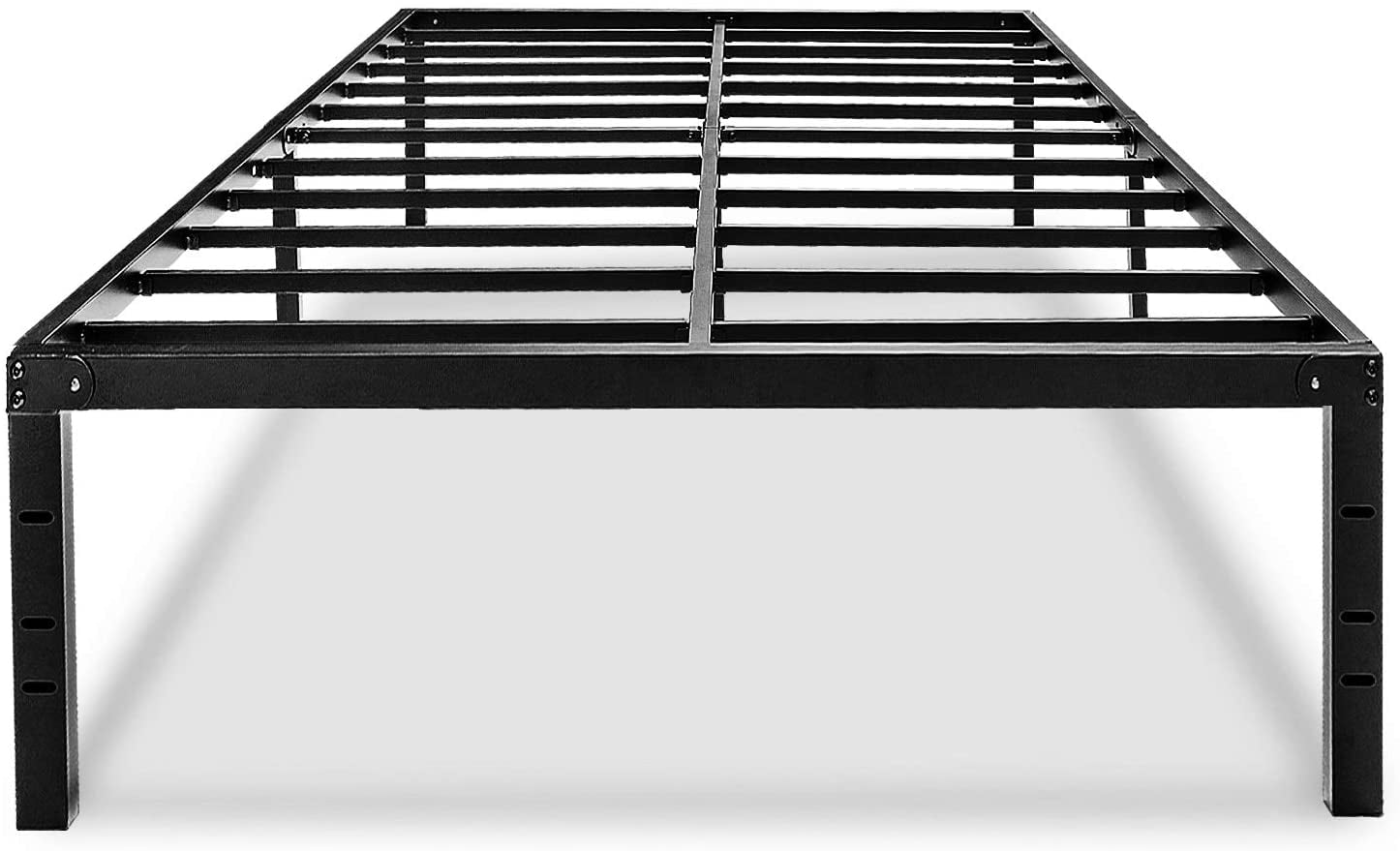 FOYUEE Queen Platform Bed Frame 18" Tall, Bedframe No Box Spring Needed with Storage Metal Black