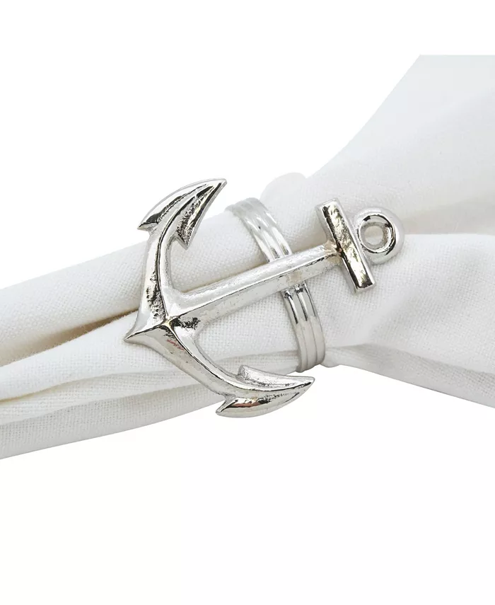 Saro Lifestyle Anchor Design Napkin Ring Set of 4