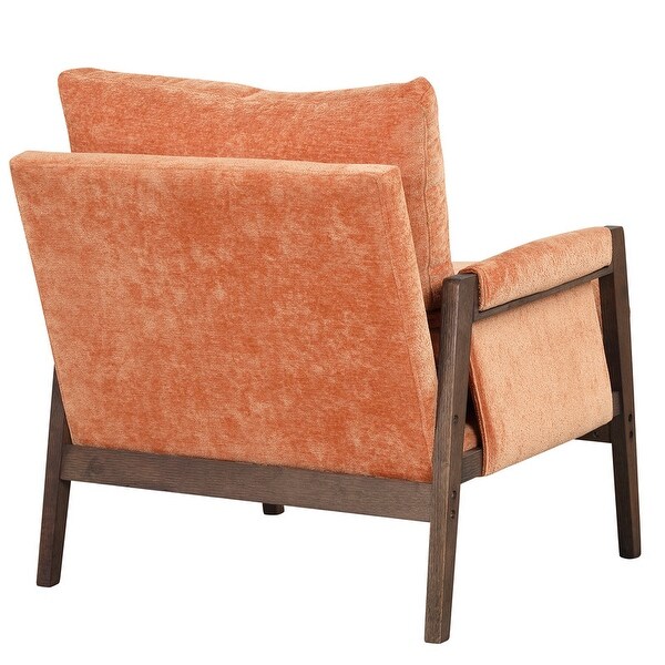 Leisure Chair with Solid Wood Armrest and Feet， Modern Velvet Accent Chair Armchair， for Living Room Bedroom Studio