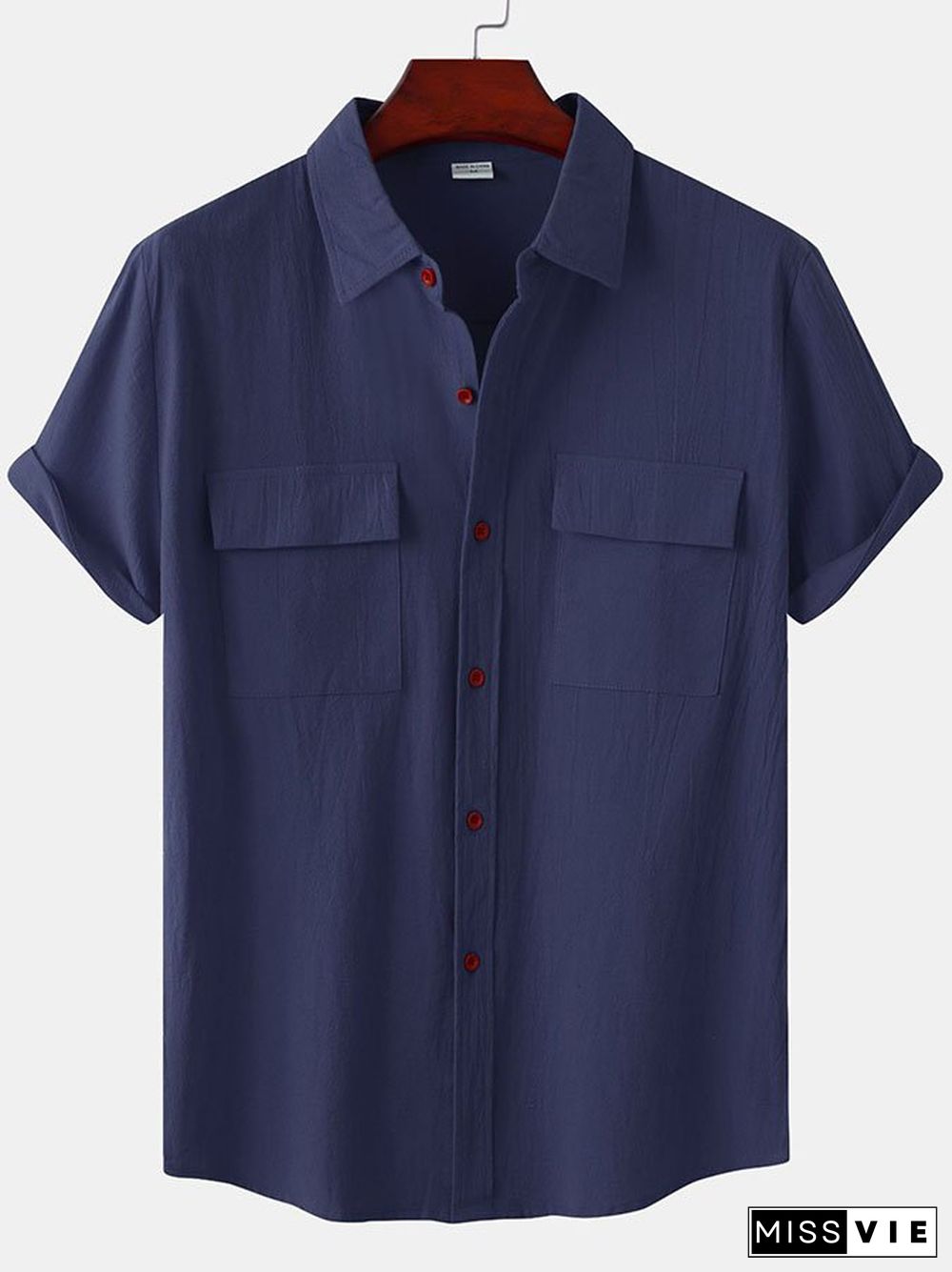 Casual Solid Color Pocket Shirt