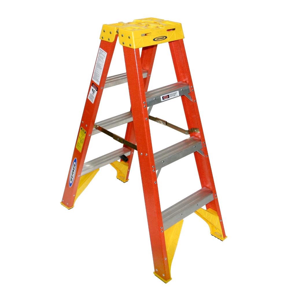 4-ft Fiberglass 300-lb Type IA Twin-Step Ladder