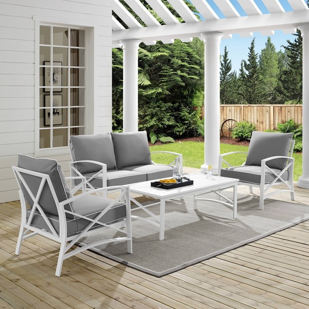 Kaplan 4pc Outdoor Seating Set White Crosley