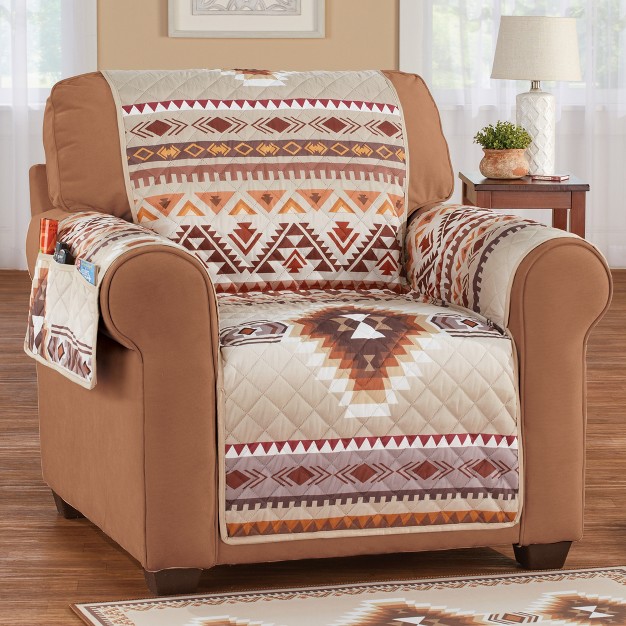 Collections Etc Quilted Neutral Southwest Aztec Furniture Cover