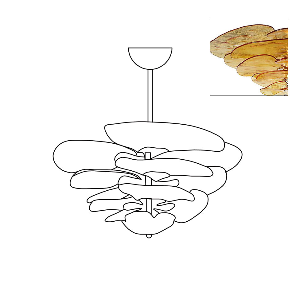 Petals Gold Murano Chandelier