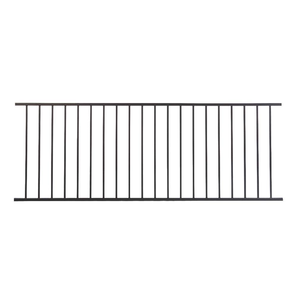 FORTRESS Fe26 40 in. H x 8 ft. W Black Steel Railing Level Panel 53140948