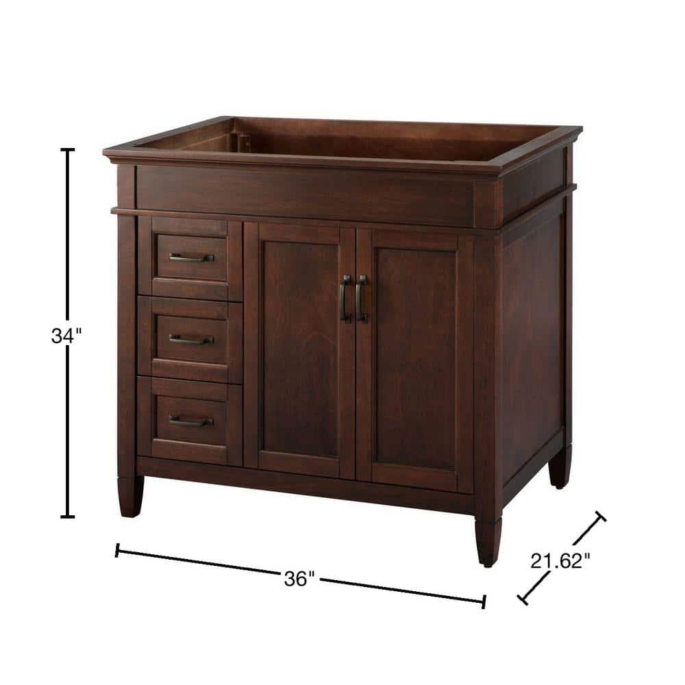 Home Decorators Collection Ashburn 36 in W Bath Vanity Cabinet Only in Mahogany