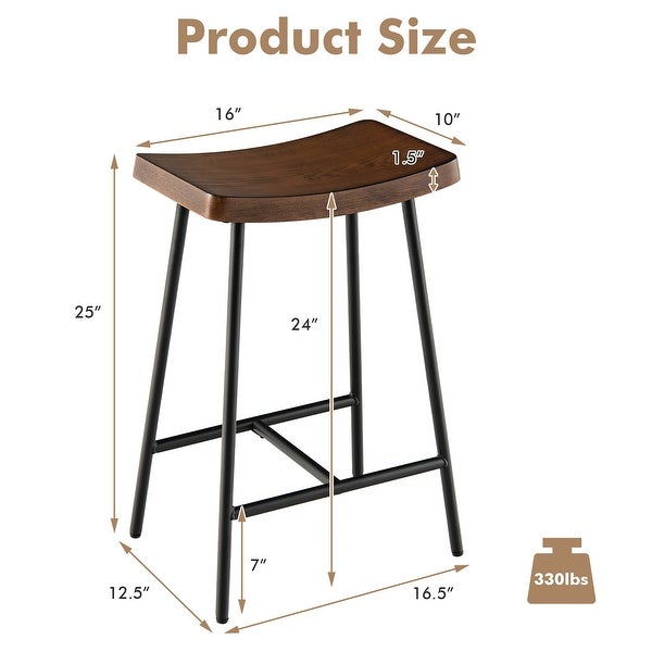 Costway Industrial Saddle Stool Counter Height Bar Stool Dining Pub - See Details