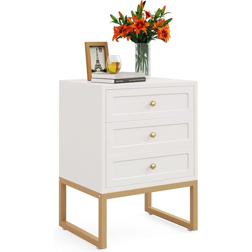 Nightstand  Bed Side Table with 3 Drawers